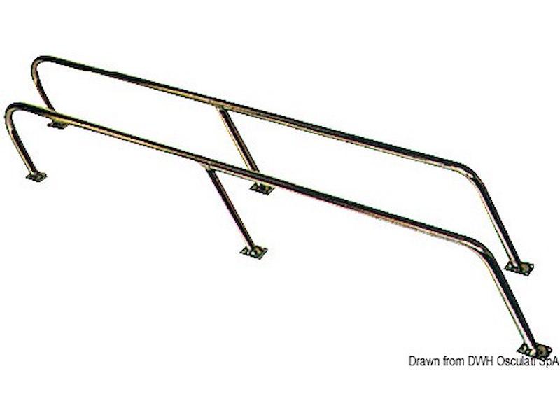 Tientibene laterale in acciaio inox a montanti inclinati