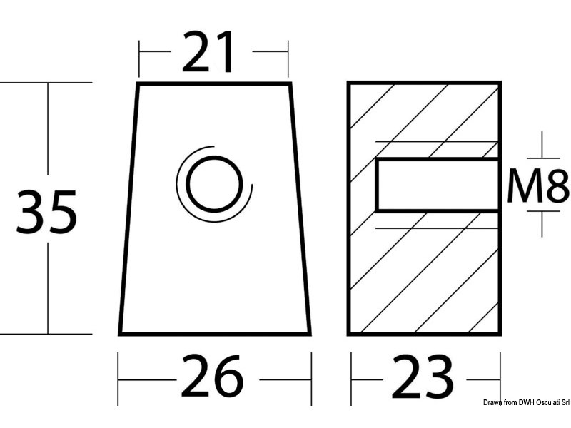 Anodo zinco piede Yamaha 30/60 HP 