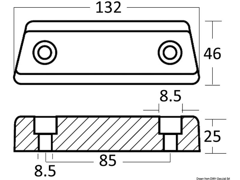 Anodo base piede per Duo Prop