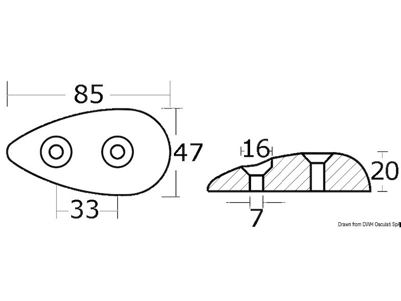 Anodo a saponetta in zinco