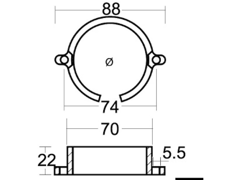 Anodo supporto asse elica