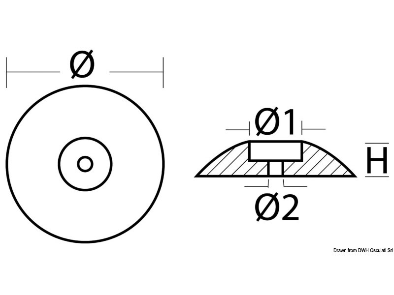Anodo a rosa tipo pesante da imbullonare