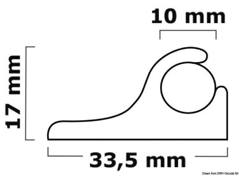 Canalina per fissaggio tendalini, capottine e cuscini