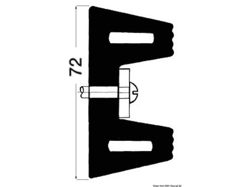 Profilo PVC grigio 72 x 30 mm  (barra 2 m) 