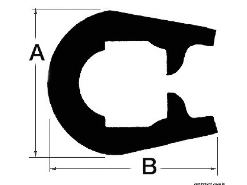 Parabordo per montaggio su scafi con giunzione a labbro