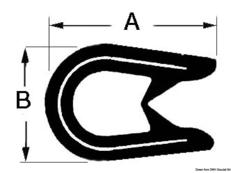 Profilo per bordare vetroresina o altri materiali