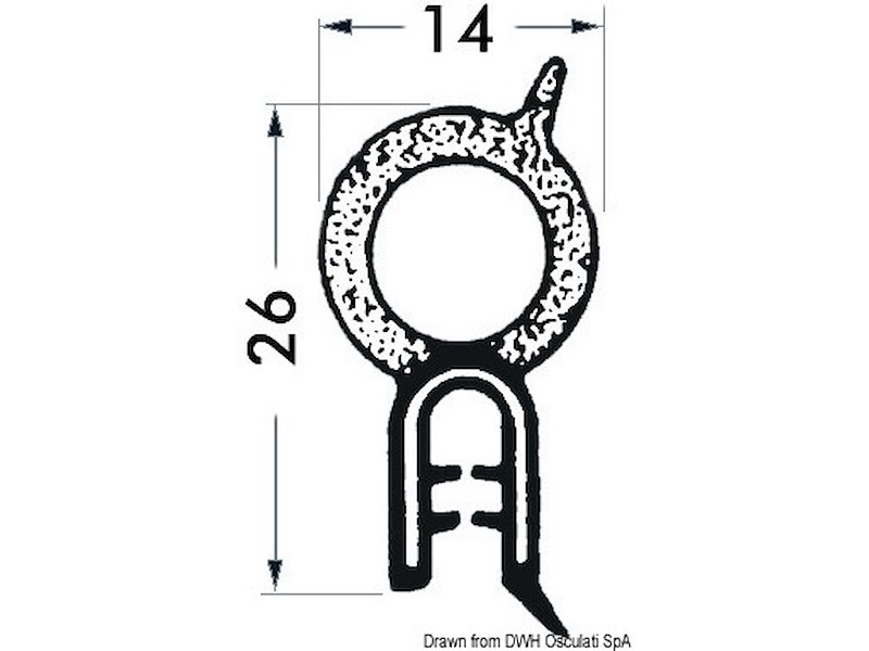 Profilo per bordare vetroresina