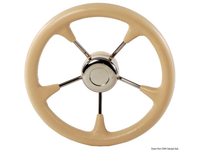 Volante in poliuretano morbido con razze in acciaio inox