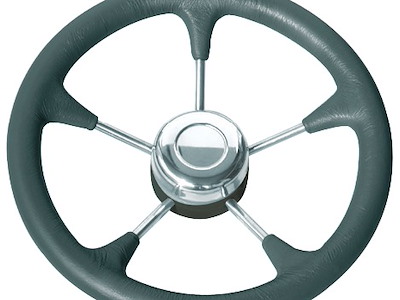 Volante in poliuretano morbido con razze in acciaio inox