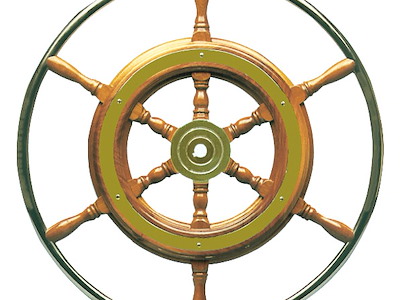 Ruote timone classiche con cerchio esterno in acciaio inox