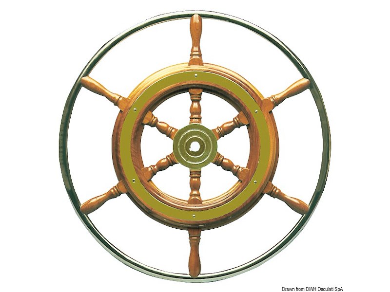 Ruote timone classiche con cerchio esterno in acciaio inox