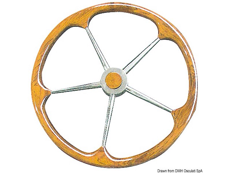 Timone inox teak 500 mm 