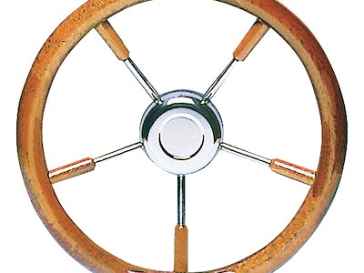 Volante con corona in mogano verniciato ai poliuretani