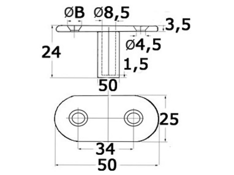 Forcella + boccola per teloni 