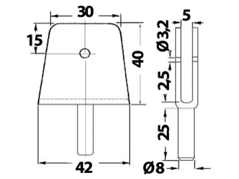 Forcella + boccola per teloni 