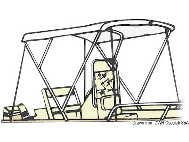 Tendina parasole TESSILMARE Shade Master Fish. Appositamente concepita per scafi aperti con guida in piedi