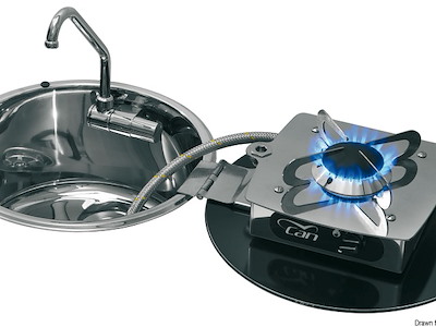 Piano cottura ribaltabile a cerniera nel lavello