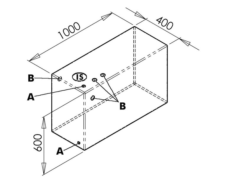 Serbatoio in polietilene rigido per acque nere