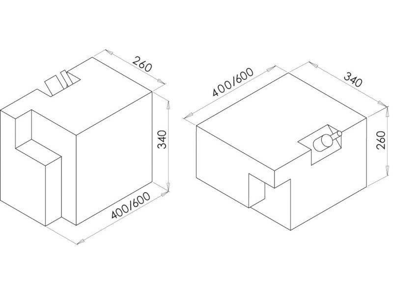 Serbatoio con autoclave, ruotatile di 90°