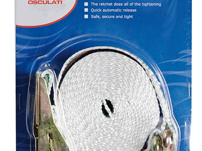 Cinghia in poliestere colorato con ganci e cricchetto