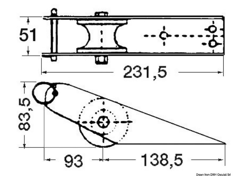 Musone di prua con spina di sicurezza