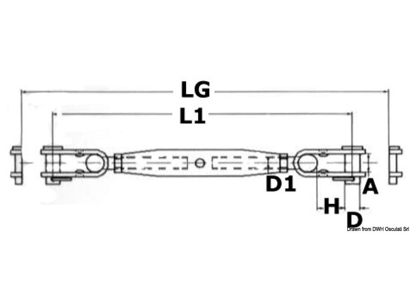 Tenditore con due forcelle snodate