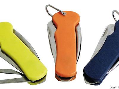 Coltello in acciaio inox con impugnatura in plastica per vela