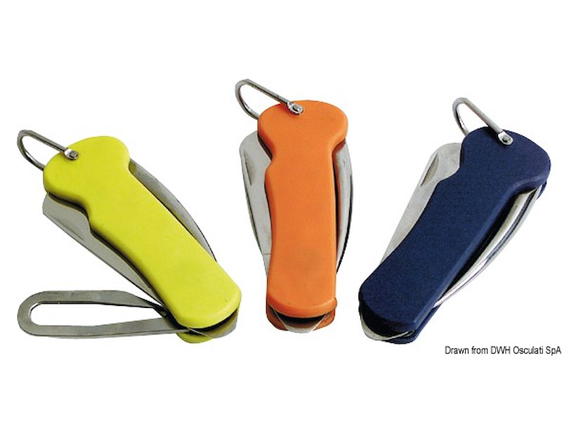Coltello in acciaio inox con impugnatura in plastica per vela