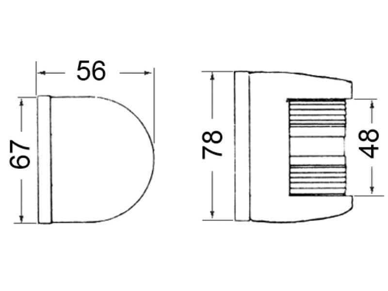 Fanale di fonda con asta Classic estraibile in alluminio con fanale di prua