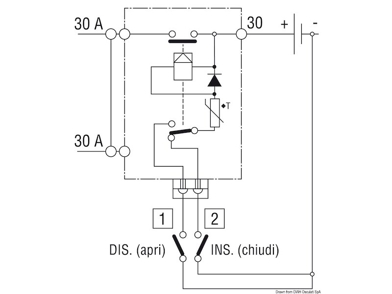 Staccabatteria/teleruttore a ritenuta meccanica
