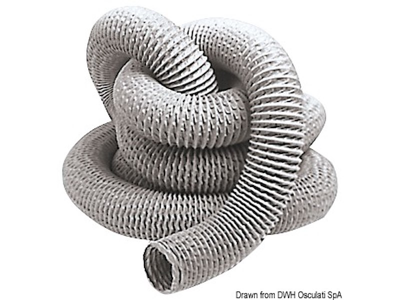 Tubo per aspiratori in fibra di vetro e PVC con armatura metallica