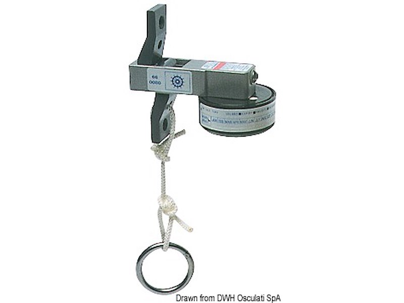 Gancio idrostatico per zattera 