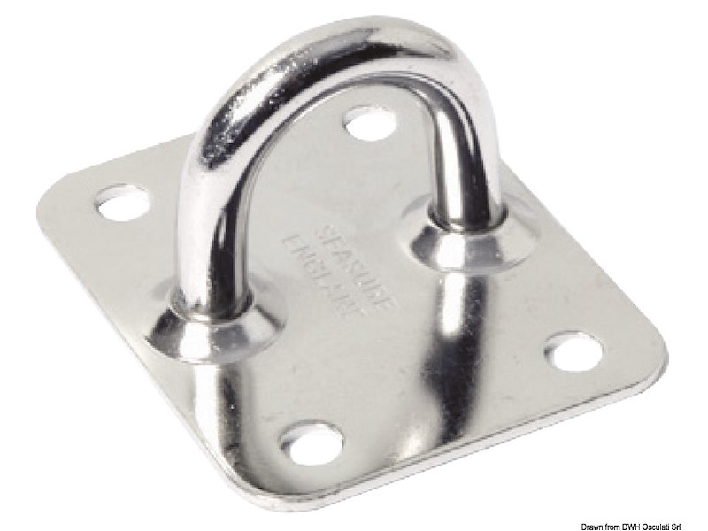 Piastra con anello inox 50x40 mm 