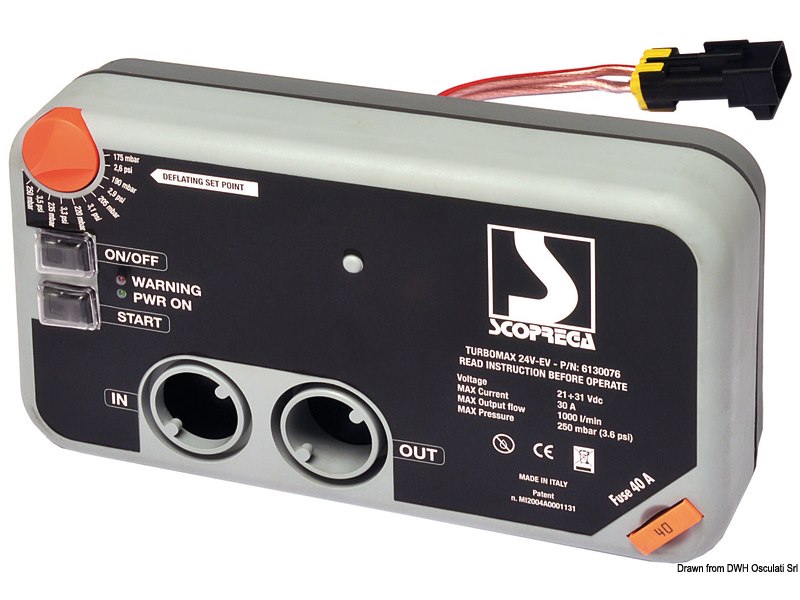 Gonfiatore elettrico per gommoni BRAVO Turbo Max Kit