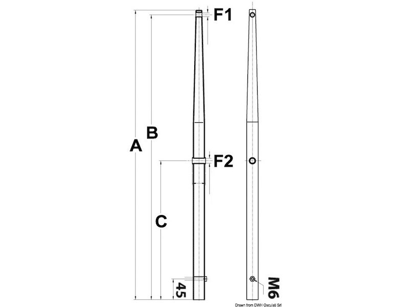 Candeliere per basetta maschio