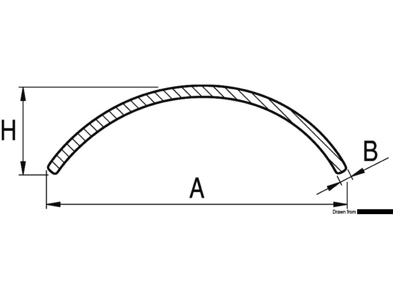 Profilo parabordo in acciaio inox lucidato a specchio e protetto
