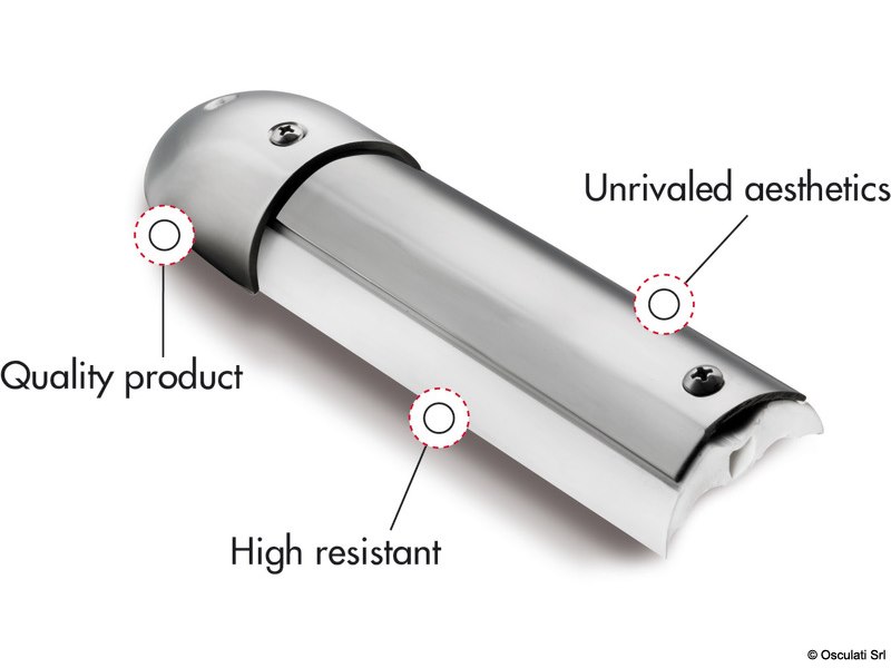 Profilo parabordo in acciaio inox lucidato a specchio e protetto