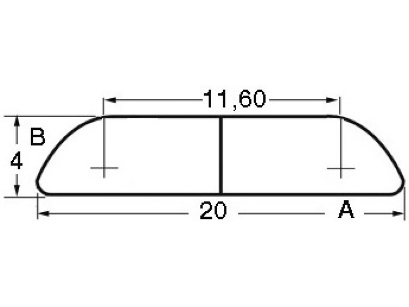Profilo semitondo in acciaio inox AISI 316 lucidato a specchio