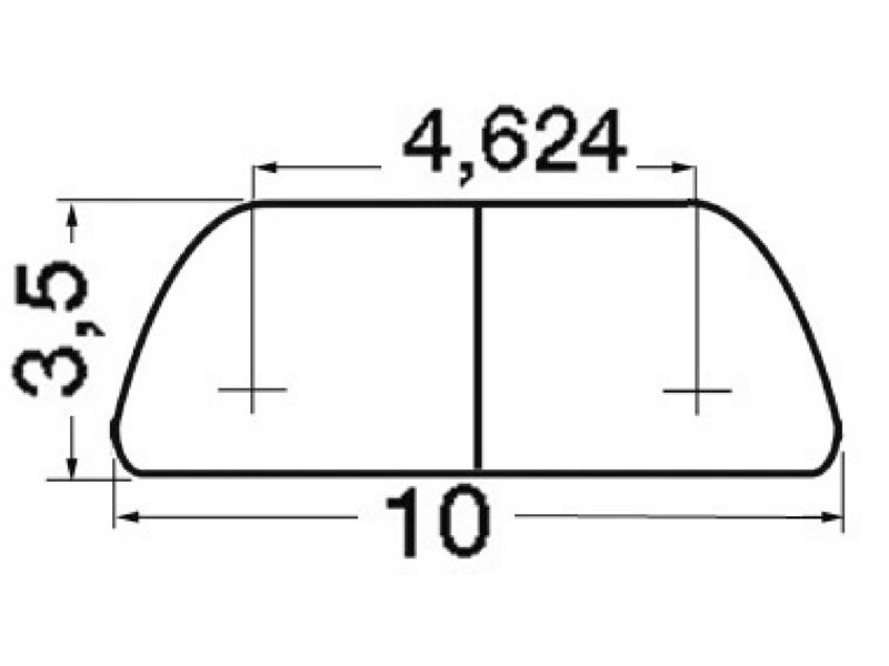 Profilo semitondo in acciaio inox AISI 316 lucidato a specchio