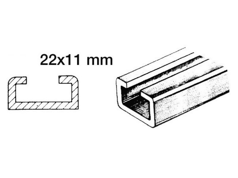 Rotaia per scorrevoli 1 m 22x11mm 