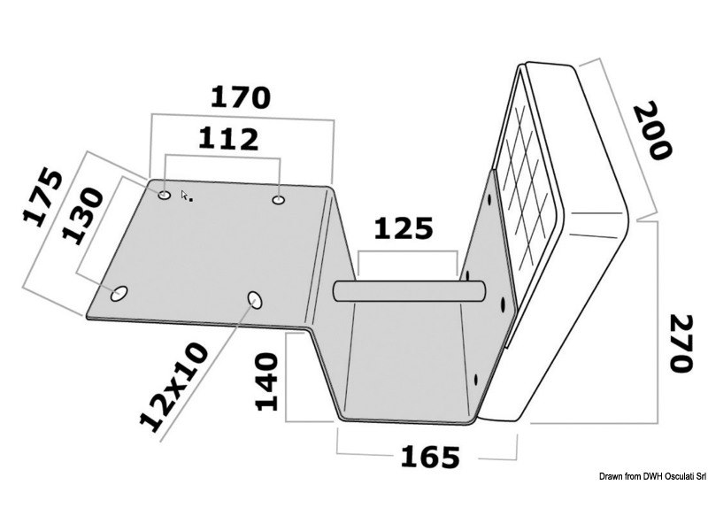 Supporto motore 15 HP per plancetta 