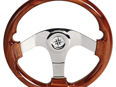 Volante iroko 3 razze inox 350 mm 