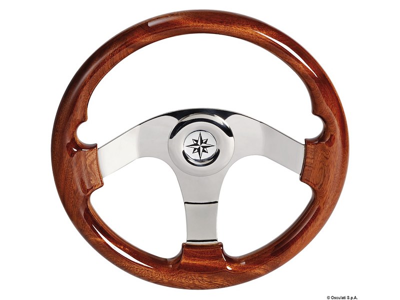 Volante iroko 3 razze inox 350 mm 