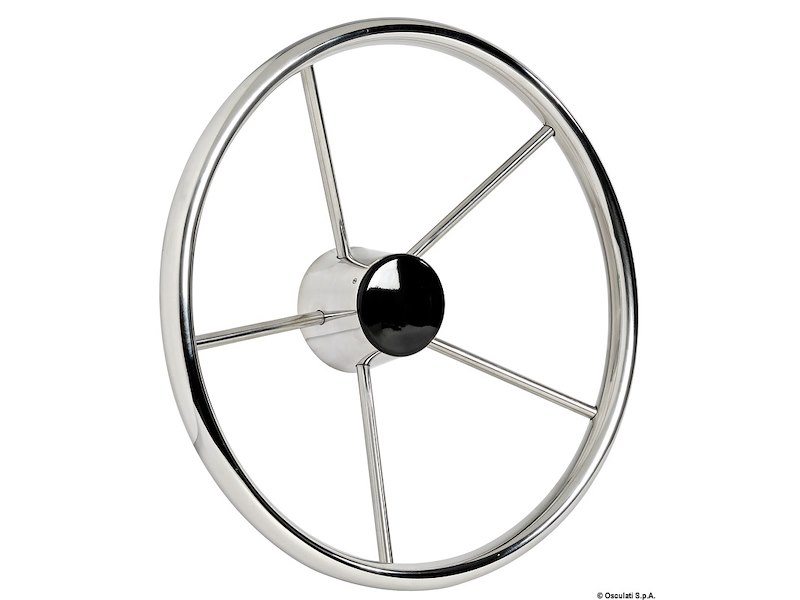 Timone in acciaio inox  lucidato a specchio a 5 razze