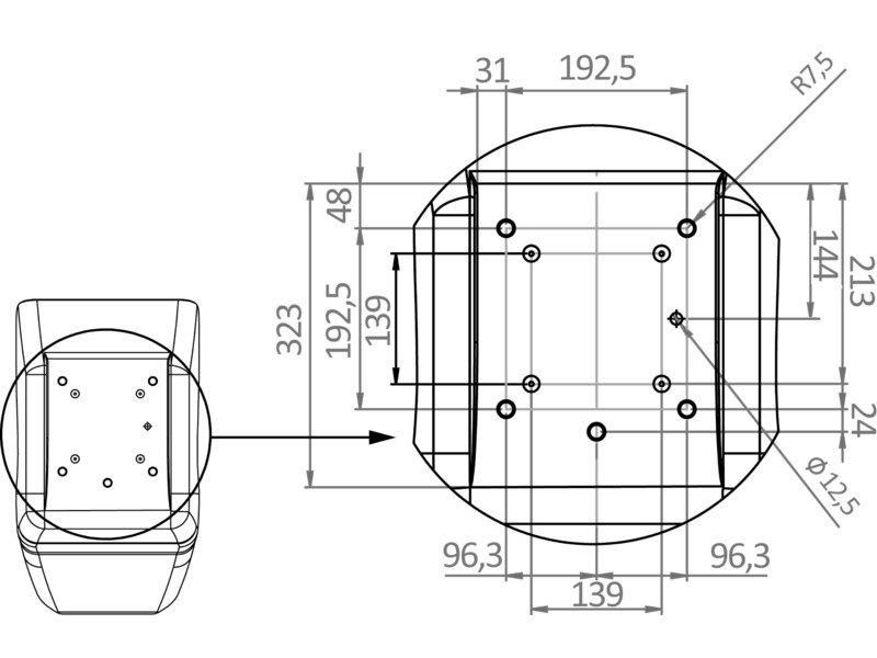 Scocca anatomica per sedili 