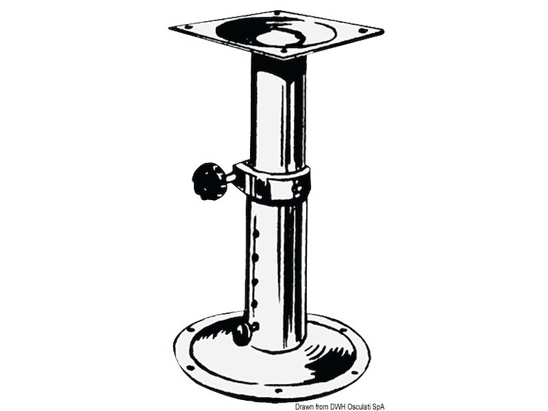 Piede girevole telescopico inox 540/720 mm 