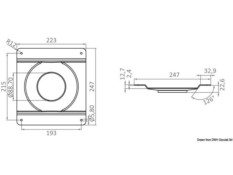 Piede girevole telescopico inox 540/720 mm 