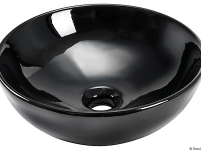 Lavello semisferico in ceramica per montaggio su piano