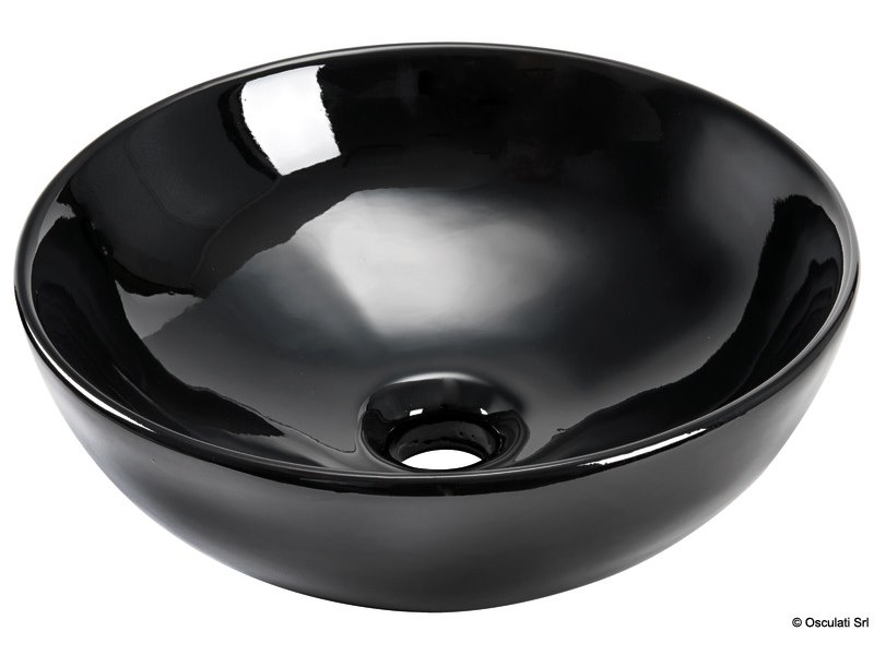Lavello semisferico in ceramica per montaggio su piano