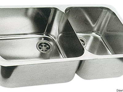 Lavello doppio 600 x 320 mm inox 